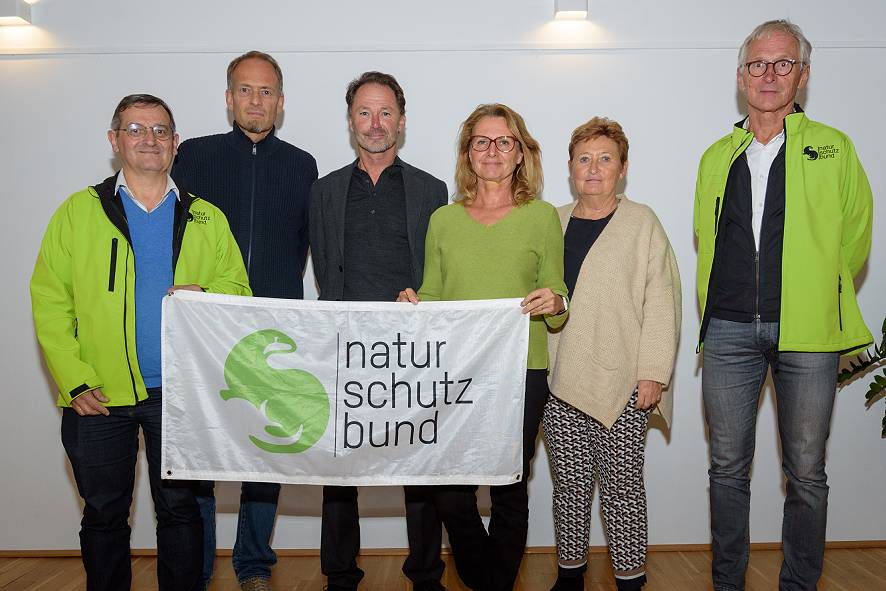 Vorstand Naturschutzbund Salzburg ab 2021 (v.l.n.r. Dr. Hannes Augustin, Gernot Bergthaler, Bernhard Sams, Karin Widerin, Dr. Anna Flotzinger, Dr. Winfrid Herbst)